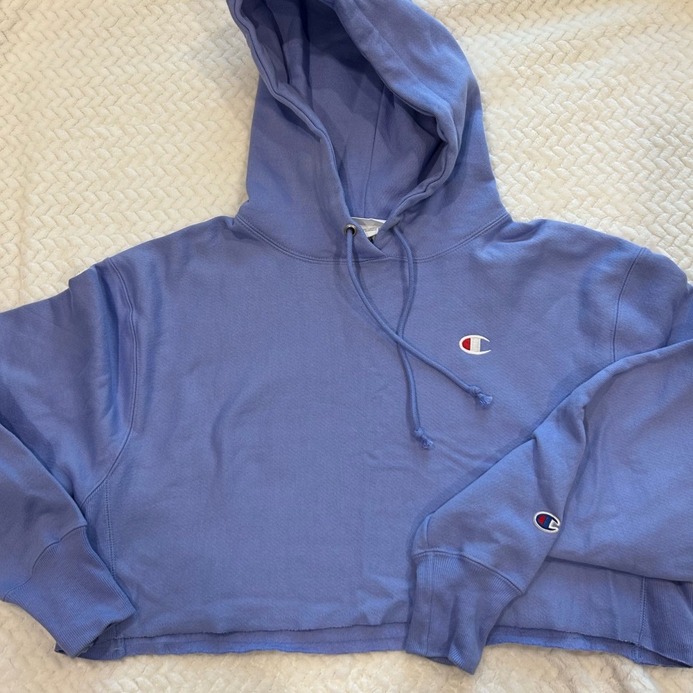 Champion Periwinkle Cropped Hoodie